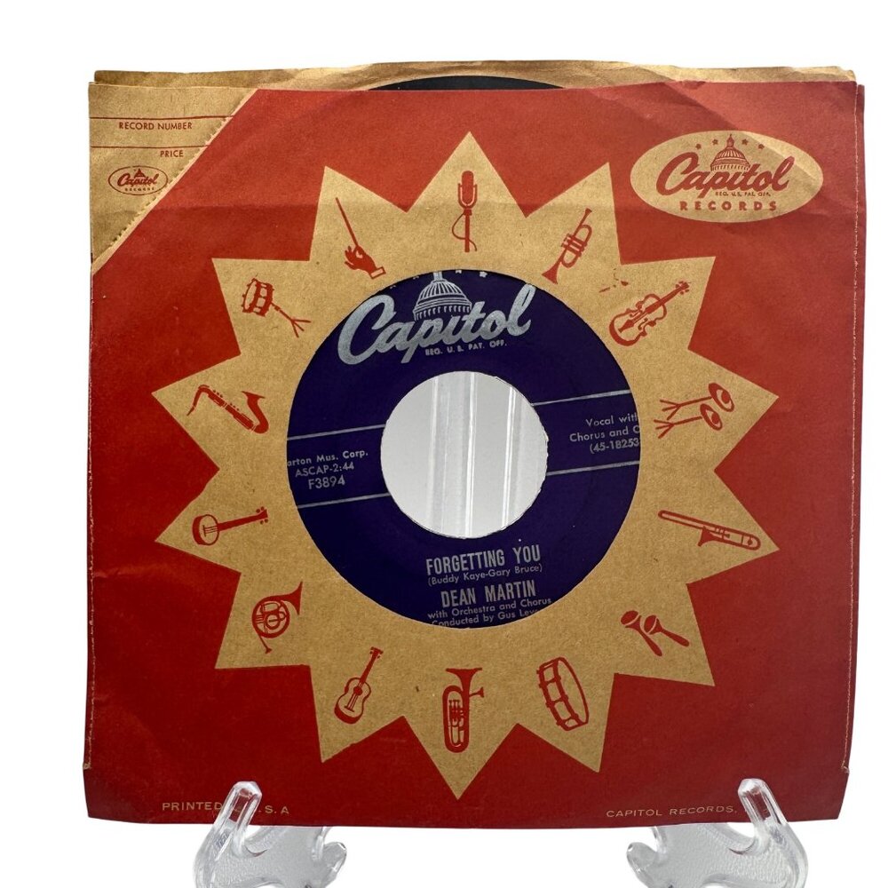 Dean Martin Capitol Records 45 RPM Vinyl Forgetting You Side A Return To Me Side